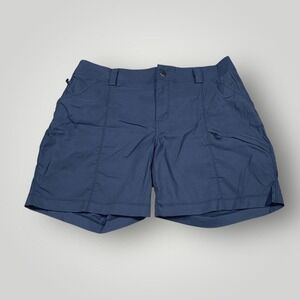Duluth Trading Shorts Womens 16 Blue Nylon Spandex Hiking Cargo Quick Dry